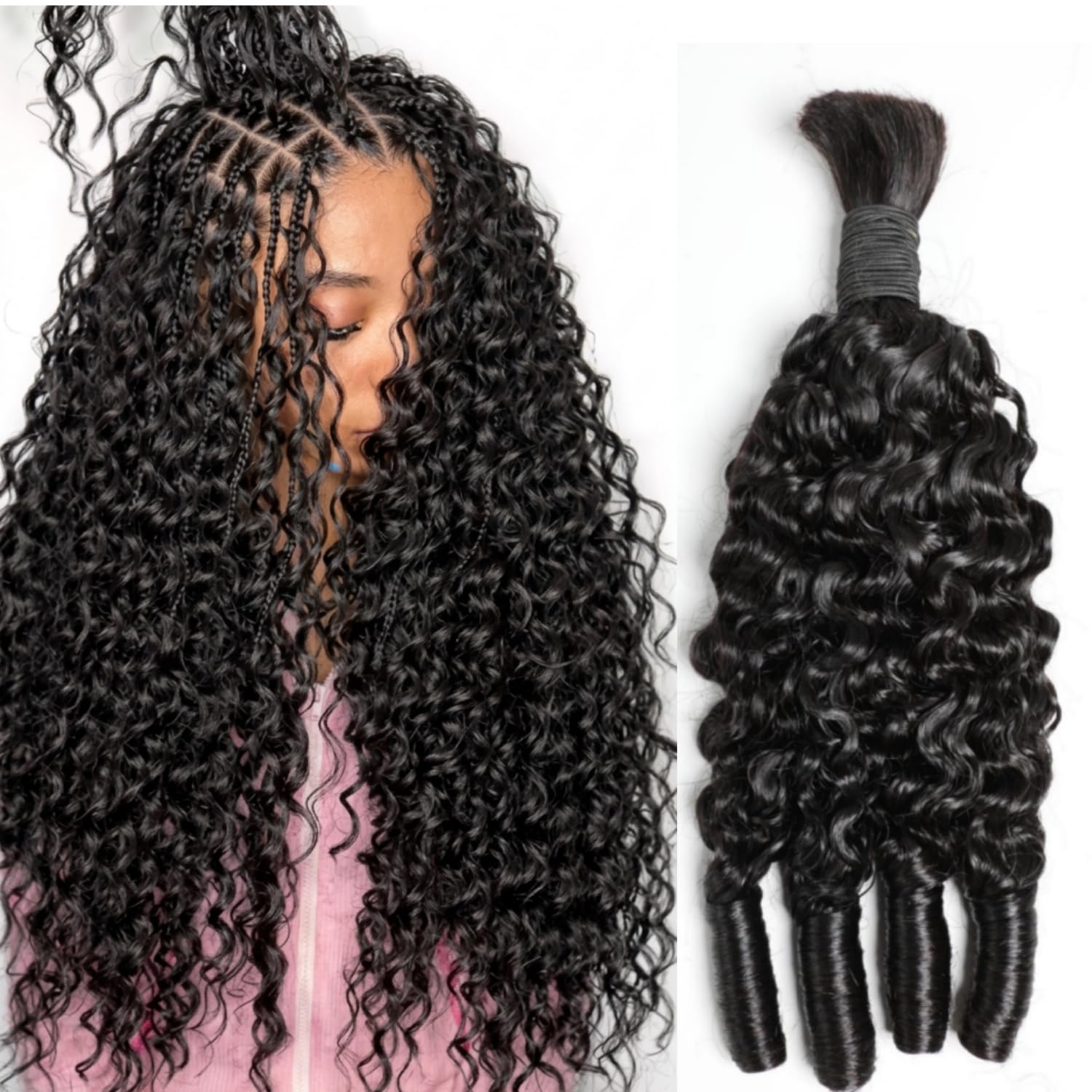 Hair Care Indian - Cheveux humains pour tresses bohèmes, boucles