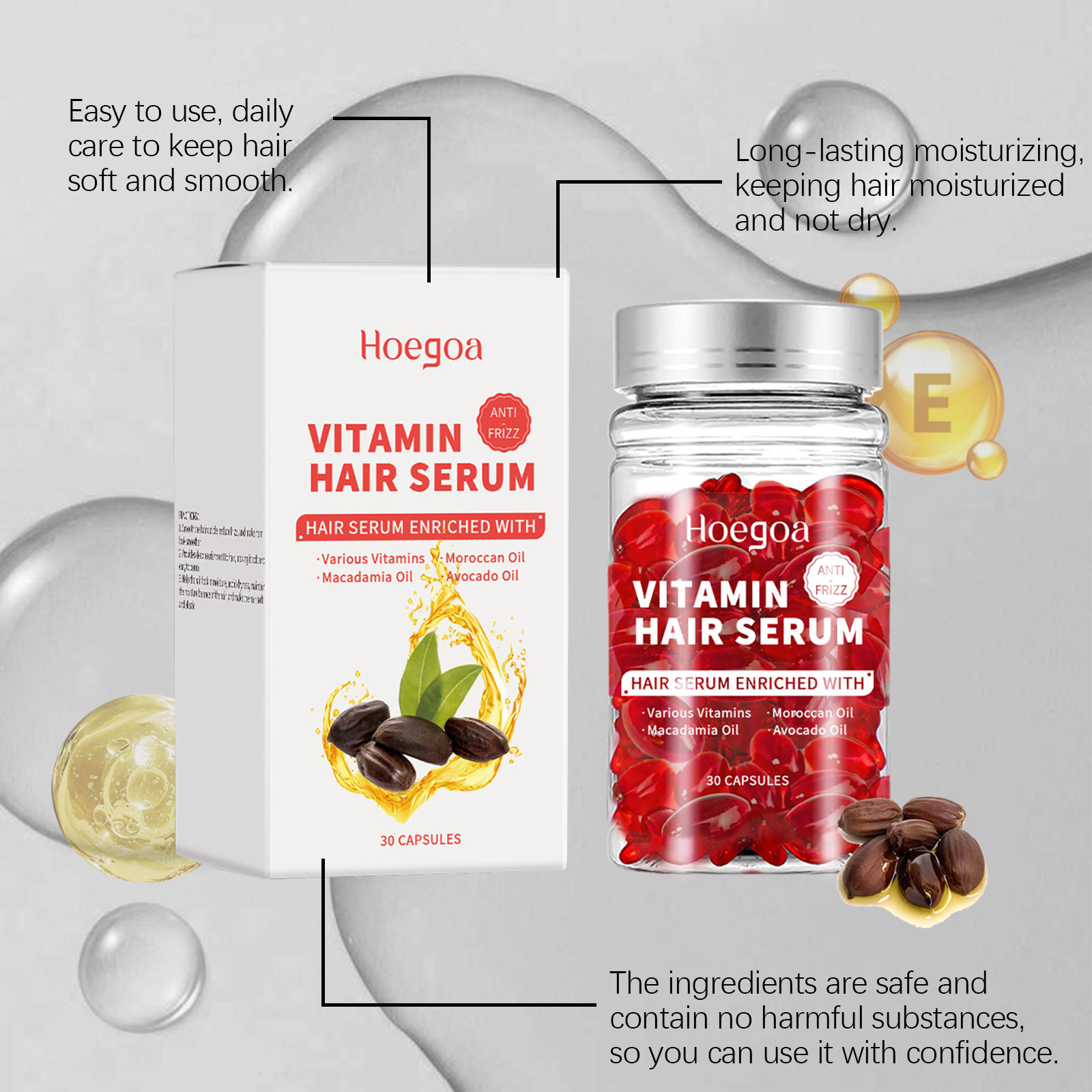 Hair Care Vitamin - Capsules de sérum de soin capillaire